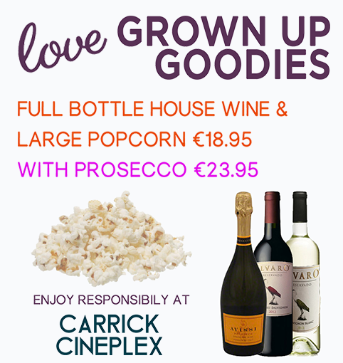 Love Grown Up Goodies, Wine / Prosecco with Large Popcorn €18.95 / €23.95